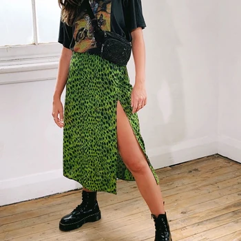 Summer Fashion Leopard Print Skirt Ladies Split Green High Waist Street Clothing Women'S Slim Body Green A Word Skirt Ladies
Summer Fashion Leopard Print Skirt Ladies Split Green High Waist Street Clothing Women'S Slim Body Green A Word Skirt Ladies