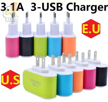 3USB Charger ports 3.1A USB US EU USB Charger Lovely candy color wall charger home plug for Android for iphone 7 cellphone 300ps
3USB Charger ports 3.1A USB US EU USB Charger Lovely candy color wall charger home plug for Android for iphone 7 cellphone 300ps