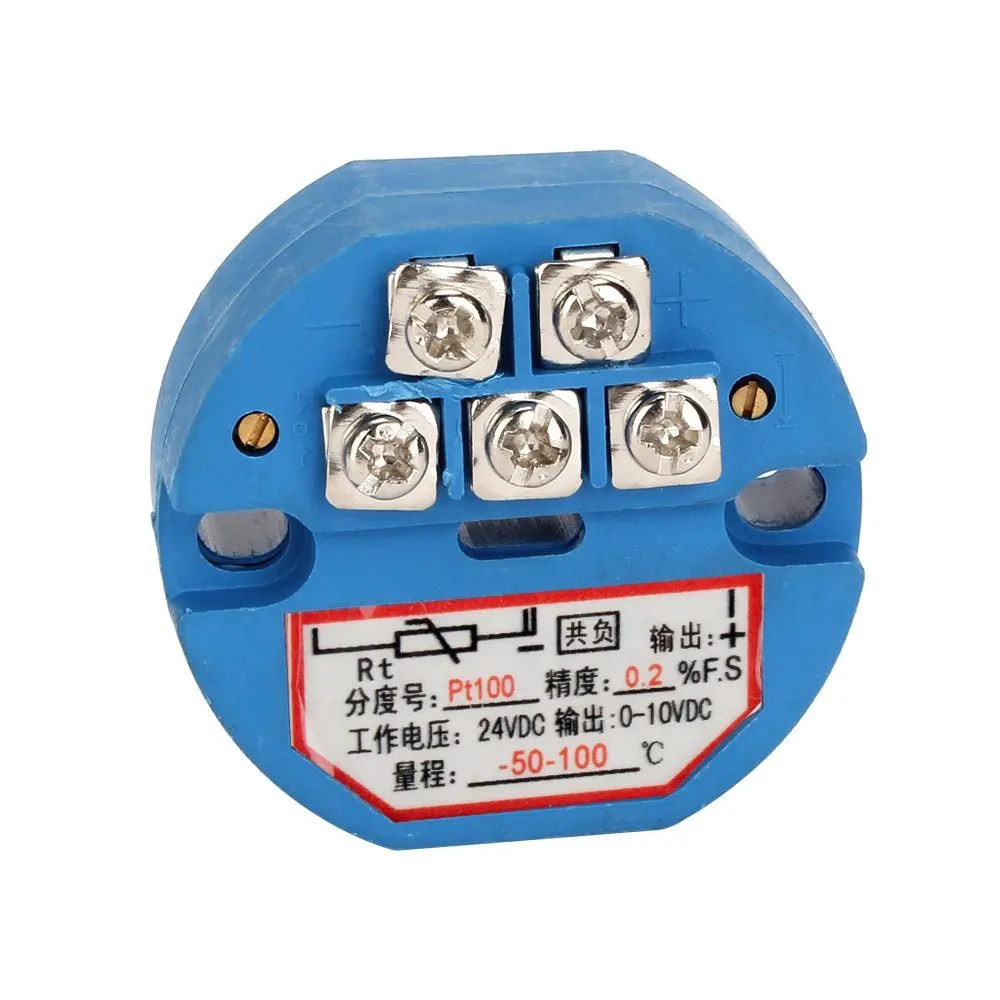 RTD PT100 Temperature Transmitter DC24V Minus 50 ~ 100 degree Output 0-10V