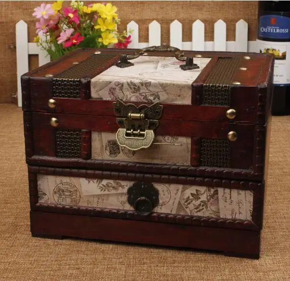 1PC Retro Pattern Jewelry Box Antique Dressing Case Desktop Makeup with Mirror Portable Handle With Drawer Storage Box NA 009
1PC Retro Pattern Jewelry Box Antique Dressing Case Desktop Makeup with Mirror Portable Handle With Drawer Storage Box NA 009