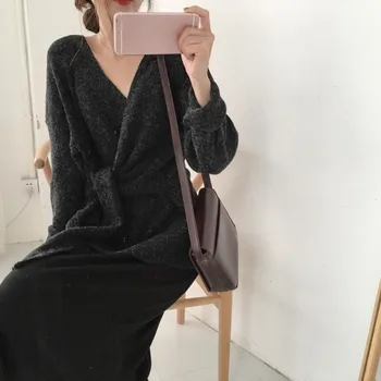 Autumn Women Oversized Sweater Pullovers 2019 New Knitted Pullover Lace Up Jumper Korean V Neck Simple Knitwear
Autumn Women Oversized Sweater Pullovers 2019 New Knitted Pullover Lace Up Jumper Korean V Neck Simple Knitwear