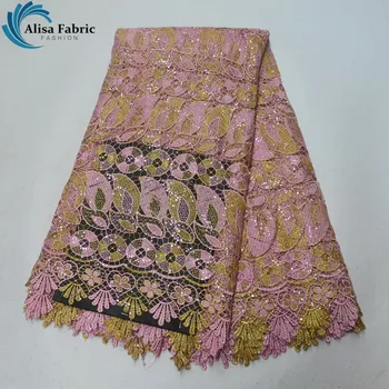 Peach Embroidery African Cord Lace Fabric With French Sequins Lace High Grade Nigerian Water Soluble Laces For Women Party Dress
Peach Embroidery African Cord Lace Fabric With French Sequins Lace High Grade Nigerian Water Soluble Laces For Women Party Dress