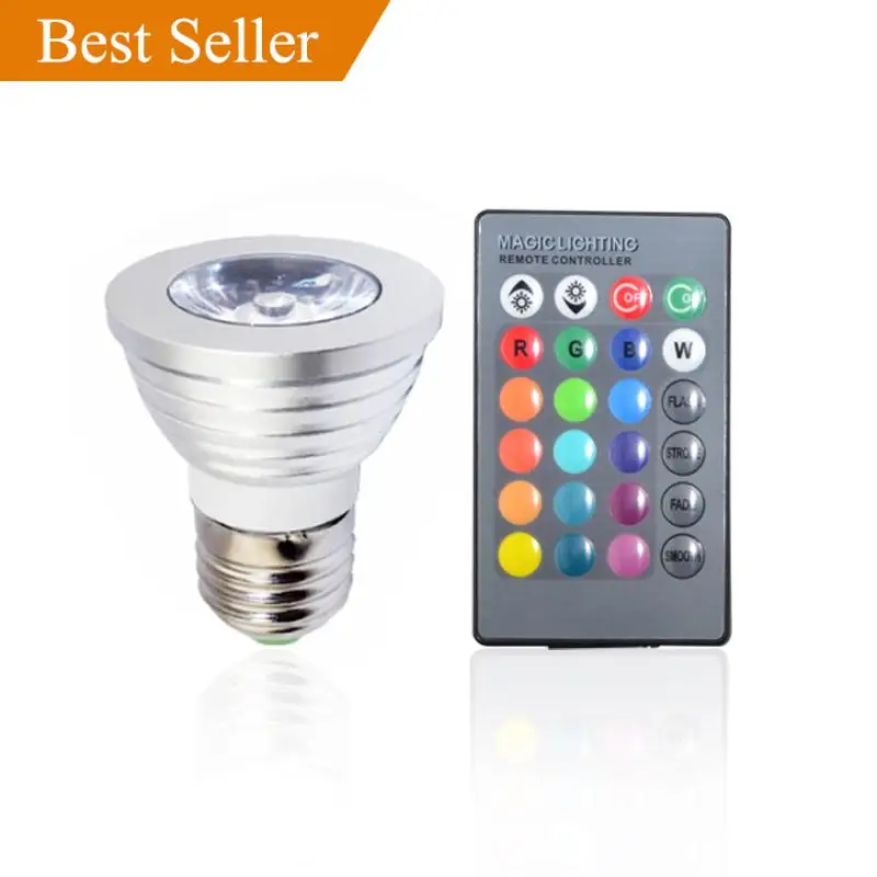 5PACK E27 3W 1X3W LED Dimmable/24Keys Remote-Controlled/Decorative RGB Spotlights RGB LED lamps 16 Color Change bulb 85-220V
5PACK E27 3W 1X3W LED Dimmable/24Keys Remote-Controlled/Decorative RGB Spotlights RGB LED lamps 16 Color Change bulb 85-220V