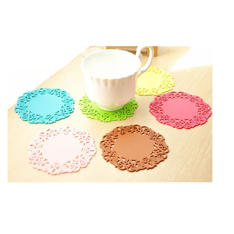 Sale 2PCS Colorful Lace Flower Hollow Round Silicone Cup Pad Non-slip Anti-hot insulation tea coaster Kitchen Accessories
Sale 2PCS Colorful Lace Flower Hollow Round Silicone Cup Pad Non-slip Anti-hot insulation tea coaster Kitchen Accessories