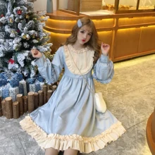 Japonés Kawaii suave chica viento Lolita vestido pequeño negro mujeres primavera 2019 nuevo día lindo vestido de princesa(China)