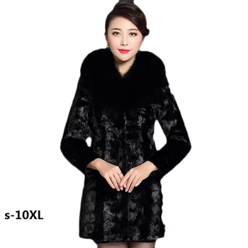 Hot 2018 New Faux Fur Coats Women Water Mink Coat Long Section Fashion Fur Coat Imitation Fox Collar Mink Womens Fur Coat
Hot 2018 New Faux Fur Coats Women Water Mink Coat Long Section Fashion Fur Coat Imitation Fox Collar Mink Womens Fur Coat
