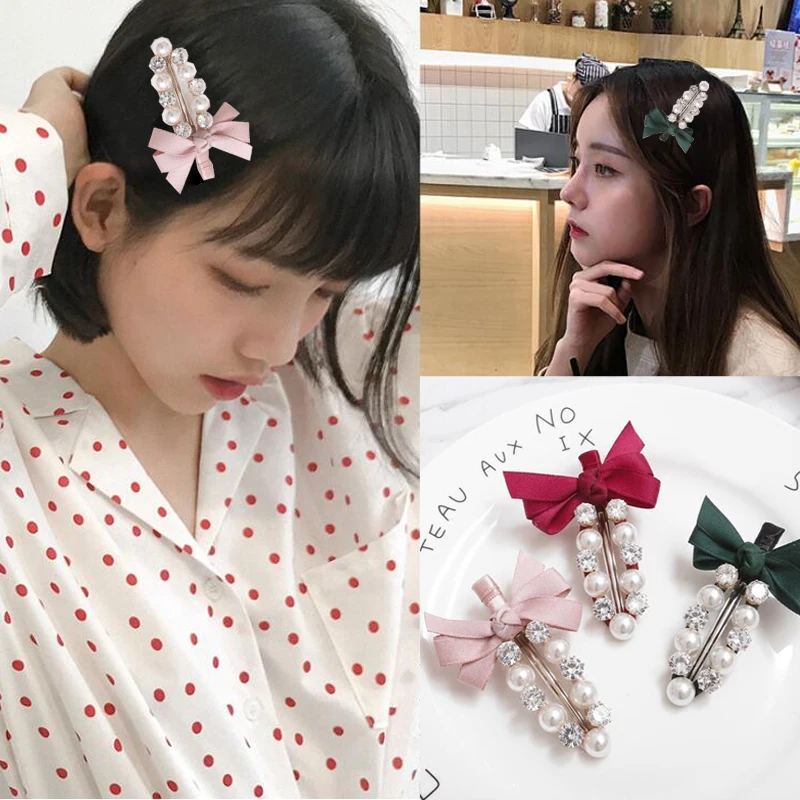 Fashion Ribbon Bowknot Rhinestone Pearl Hair Clips Women Hairpins For Girl Metal Crystal Hairpins Hair Accessories Barrettes
Fashion Ribbon Bowknot Rhinestone Pearl Hair Clips Women Hairpins For Girl Metal Crystal Hairpins Hair Accessories Barrettes