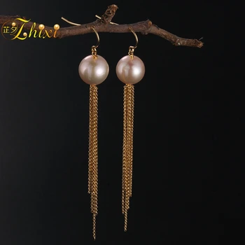 ZHIXI Luxury Pearl Drop Earrings Fine Jewelry Long Tassel Fashion For Women Gift For Engagement Ceremony E322
ZHIXI Luxury Pearl Drop Earrings Fine Jewelry Long Tassel Fashion For Women Gift For Engagement Ceremony E322