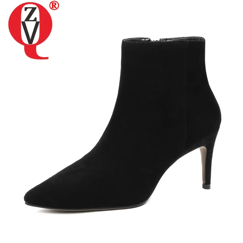 ZVQ 2019 sexy dress party ankle boots woman pointed toe side zipper thin high heels shoes plus 33-43 kid suede office booties
ZVQ 2019 sexy dress party ankle boots woman pointed toe side zipper thin high heels shoes plus 33-43 kid suede office booties