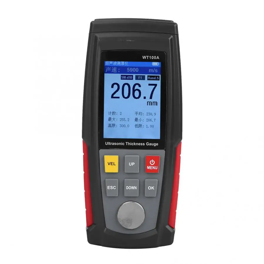 WT100A High Precision Digital Ultrasonic Thickness Gauge Meter Tester USB Charging Digital Thickness Tester
WT100A High Precision Digital Ultrasonic Thickness Gauge Meter Tester USB Charging Digital Thickness Tester