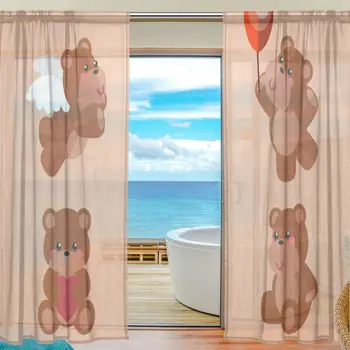 Sheer Door Curtain Panels W55x L78 Inch/55xL84 Inch,Cute Teddy Bear For Kids Children,Window Curtains Voile Sheers 2 Panels Set
Sheer Door Curtain Panels W55x L78 Inch/55xL84 Inch,Cute Teddy Bear For Kids Children,Window Curtains Voile Sheers 2 Panels Set
