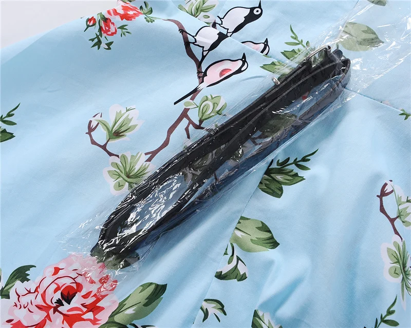 Kostlish Floral Print Summer Dress Women Sleeveless 50s Tunic Vintage Dress With Belt 2017 Elegant Swing Party Dresses Sundress (68)