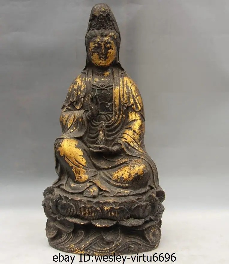 15 Tibet Buddhism Copper Bronze Lotus Seat Guanyin Kwan-yin Bodhisattva Statue
15 Tibet Buddhism Copper Bronze Lotus Seat Guanyin Kwan-yin Bodhisattva Statue