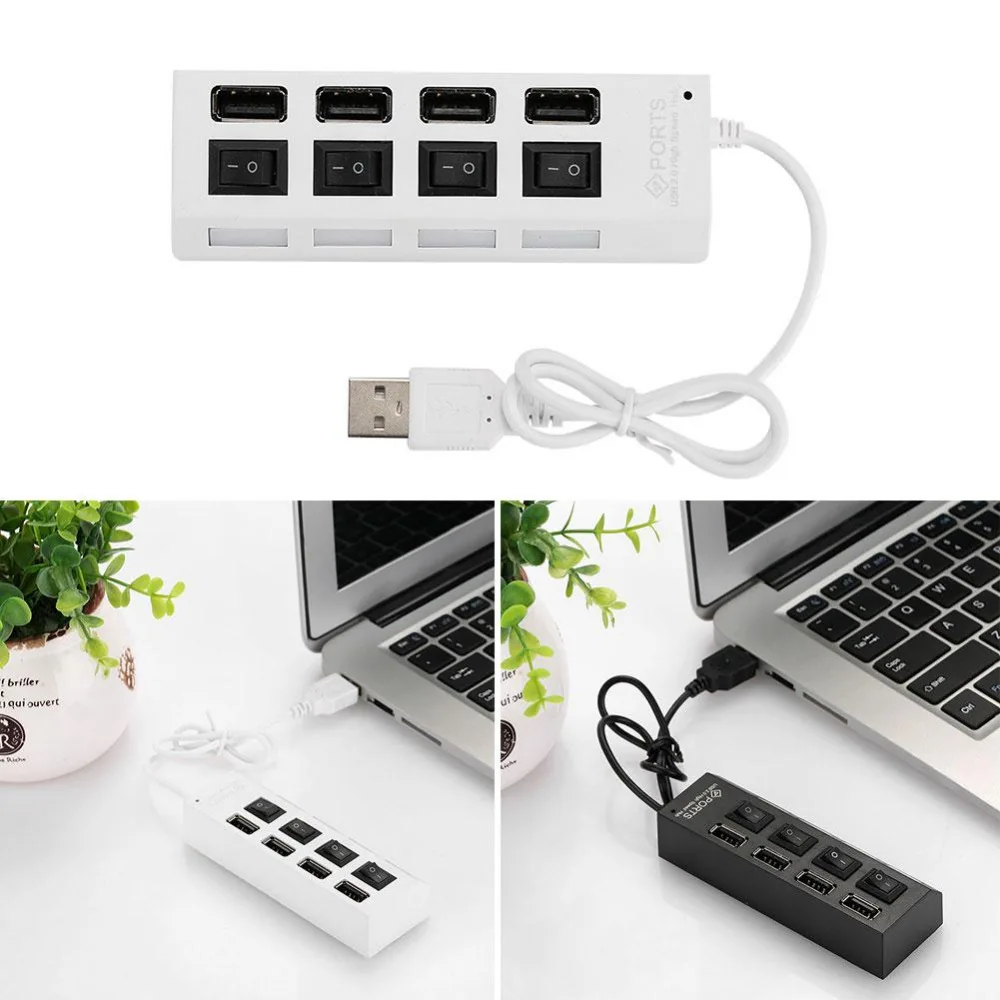 AMZDEAL High Speed 4 Ports USB 2.0 Hub USB Port USB HUB Portable Independent Switch Splitter Expansion Hub Adapter Cable Laptop
AMZDEAL High Speed 4 Ports USB 2.0 Hub USB Port USB HUB Portable Independent Switch Splitter Expansion Hub Adapter Cable Laptop