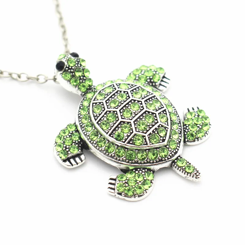Hot Sale 1pcs Metal Chains Necklace Jewelry Vintage Turtle Green Full Rhinestone Pendant Necklace Fashion Jewelry
Hot Sale 1pcs Metal Chains Necklace Jewelry Vintage Turtle Green Full Rhinestone Pendant Necklace Fashion Jewelry