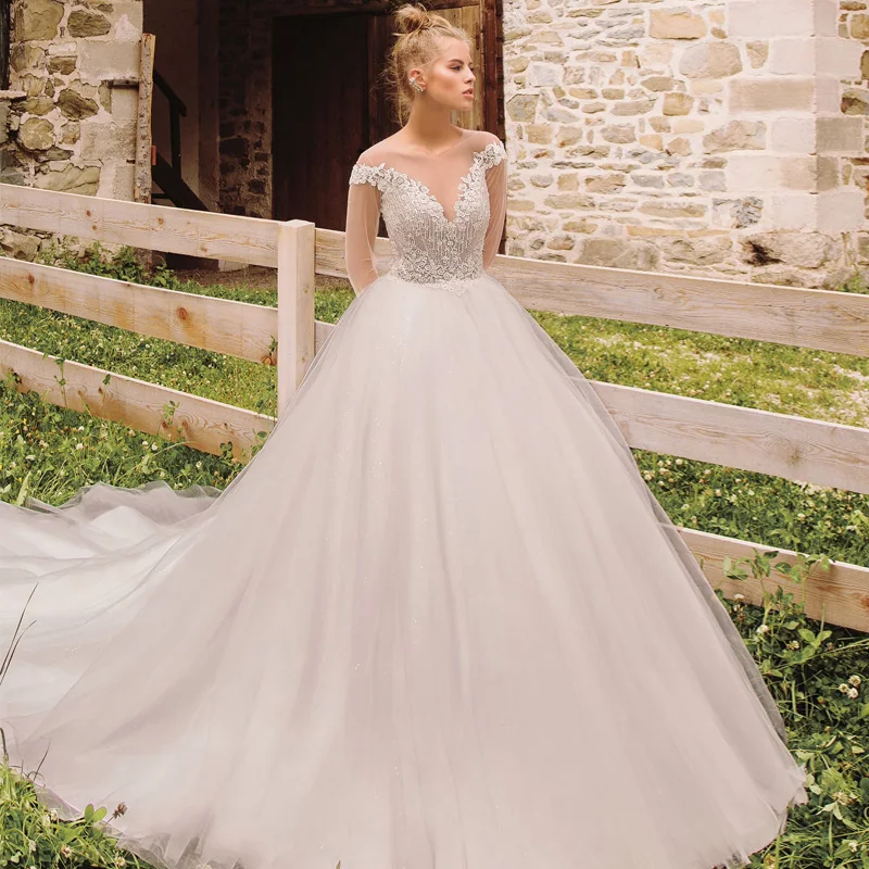 Long Sleeve Cathedral Train Vestidos De Noiva 2019 Elegant Crewneck Princess Long Ball Gown Wedding Dress
Long Sleeve Cathedral Train Vestidos De Noiva 2019 Elegant Crewneck Princess Long Ball Gown Wedding Dress