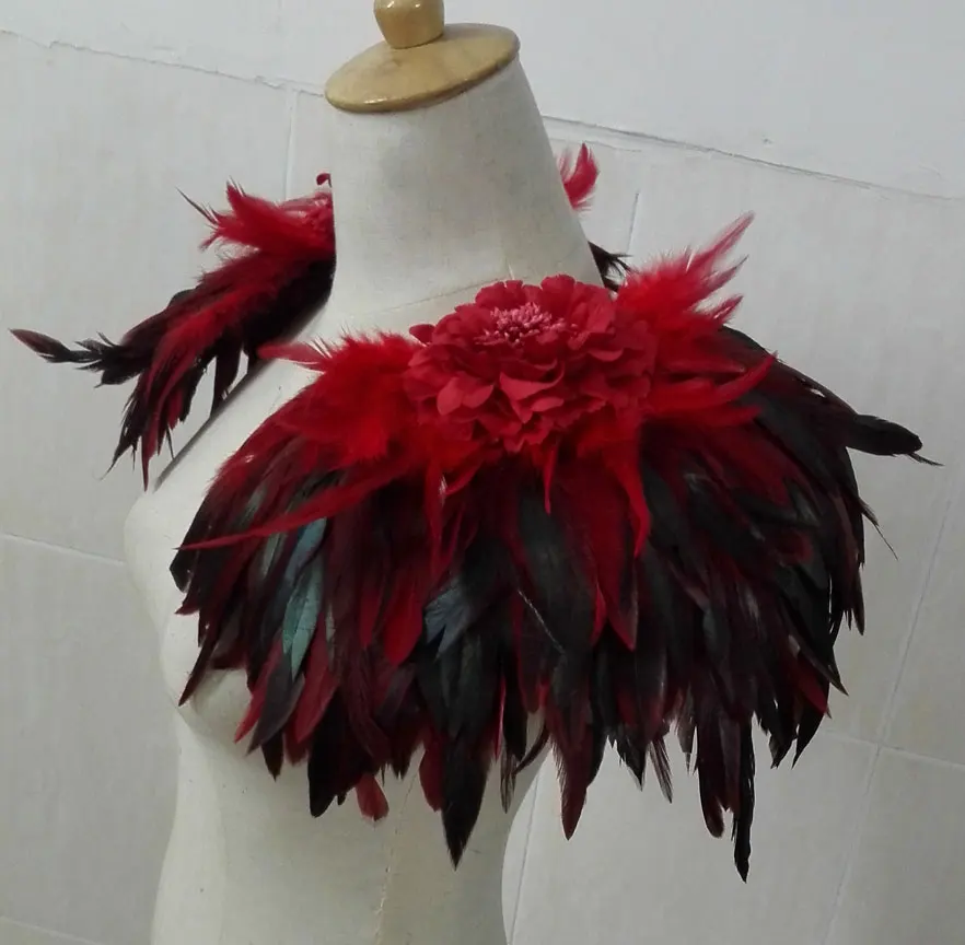 Free shipping, handmade coque feather shoulder epaulettes with peony flower #FSP16001R
Free shipping, handmade coque feather shoulder epaulettes with peony flower #FSP16001R