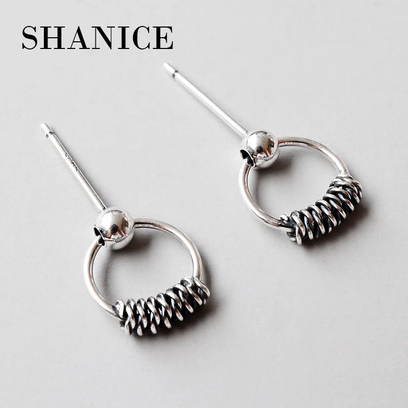 SHANICE 100% 925 Sterling Silver Jewelry Personality Twist Braiding Geometric Circle Stud Earrings for Women oorbellen
SHANICE 100% 925 Sterling Silver Jewelry Personality Twist Braiding Geometric Circle Stud Earrings for Women oorbellen