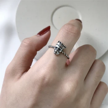 Gothic Skull Ring Real 925 Silver Punk Anillos Jewelry Vintage Minimalism Haut Femme Bague Femme Aneis Joyas Rings For Women
Gothic Skull Ring Real 925 Silver Punk Anillos Jewelry Vintage Minimalism Haut Femme Bague Femme Aneis Joyas Rings For Women
