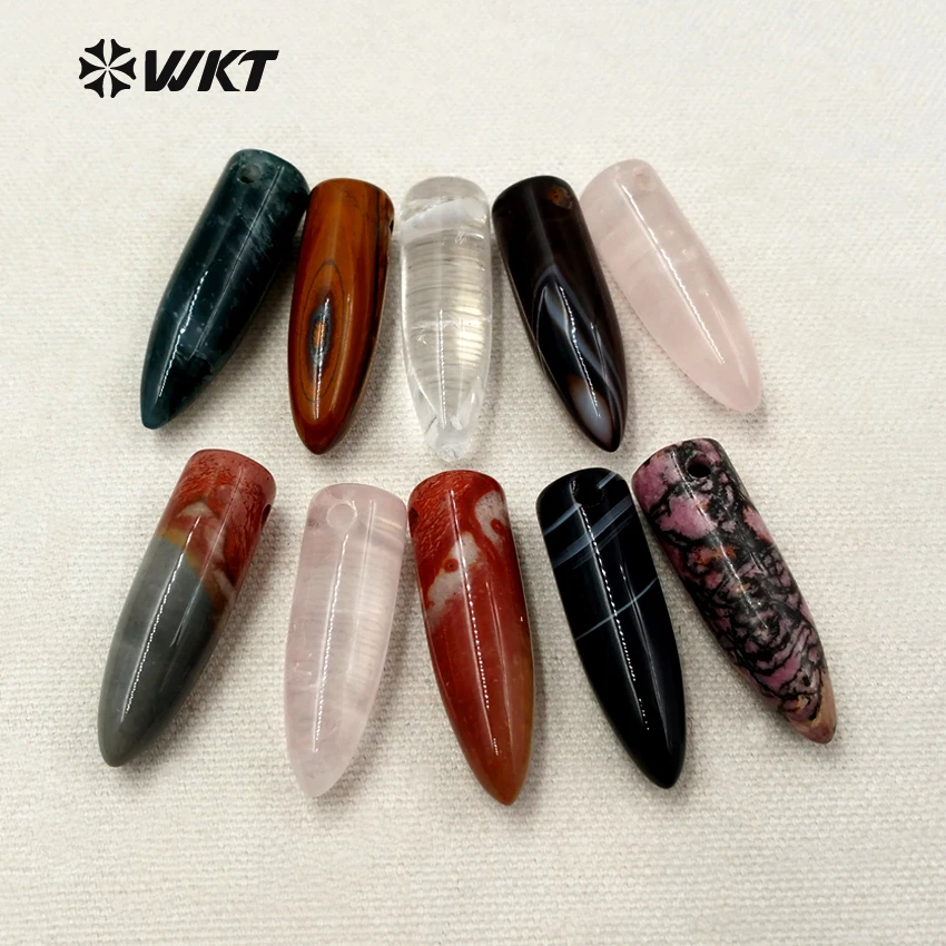 WT-G249 WKT Classic Natural Stone High Quality Multi Color Optional Bullet Shape Decoration Natural Stone Jewelry
WT-G249 WKT Classic Natural Stone High Quality Multi Color Optional Bullet Shape Decoration Natural Stone Jewelry