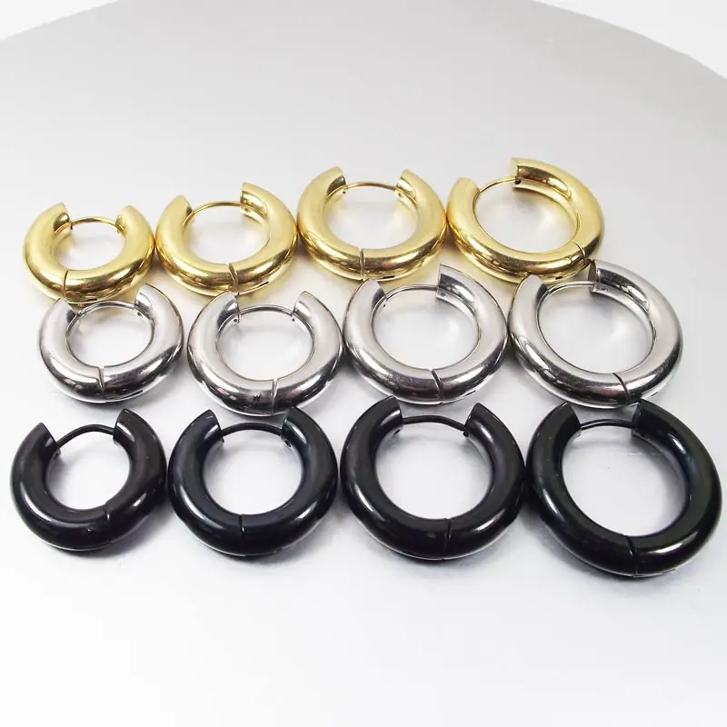 SaYao 2 Pieces 5mm Thickness Gold Stainless Steel Earring Cute Big Circle Earring Hoop Earrings Huggie Jewelry Men Women Gift
SaYao 2 Pieces 5mm Thickness Gold Stainless Steel Earring Cute Big Circle Earring Hoop Earrings Huggie Jewelry Men Women Gift