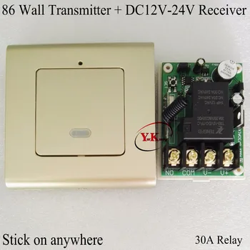 Wall Remote Control Transmitter Champagne Gold + DC 12V 24V 30A Relay Contact Remote Switch NO COM for Big LED Water pump Motor
Wall Remote Control Transmitter Champagne Gold + DC 12V 24V 30A Relay Contact Remote Switch NO COM for Big LED Water pump Motor
