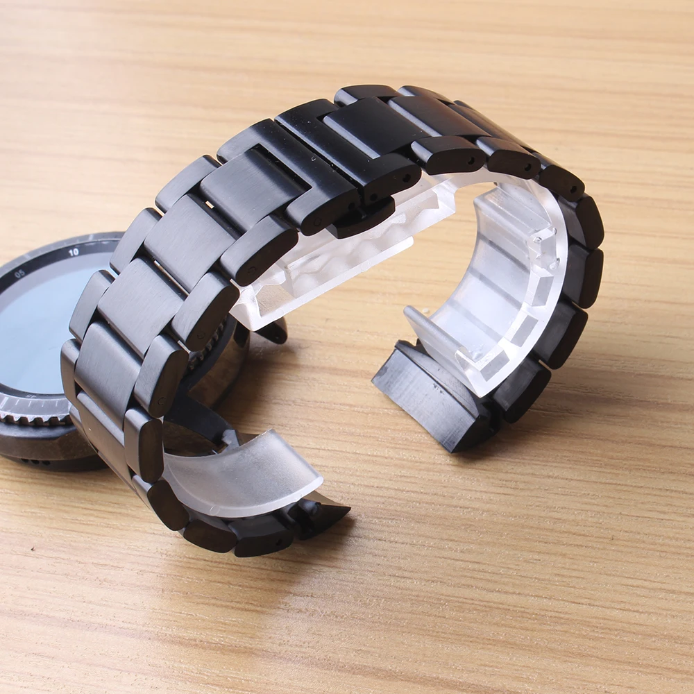 Black Stainless steel Matte Watchbands Strap for Gear S3 Special Solid links band men Accessories 22mm Watch bracelet Curved end
Black Stainless steel Matte Watchbands Strap for Gear S3 Special Solid links band men Accessories 22mm Watch bracelet Curved end