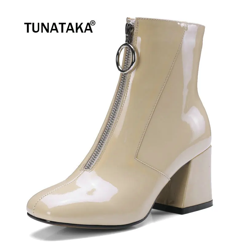 Female Genuine Leather Square Heel Ankle Boots Fashion Round Toe Zipper Autumn Bootie Black Beige
Female Genuine Leather Square Heel Ankle Boots Fashion Round Toe Zipper Autumn Bootie Black Beige