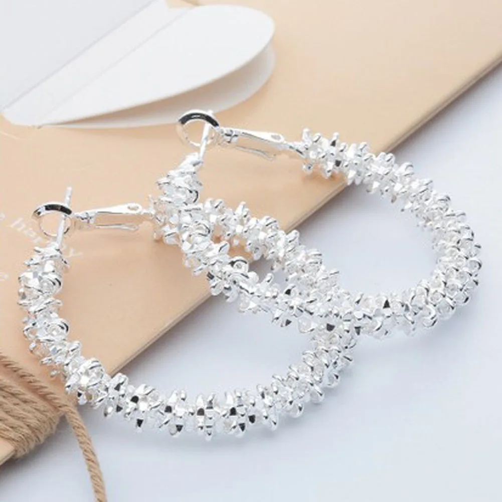 High Quality Fashion Women Jewelry 1 Pair Silver Plated Big Circle Large Round Stars Hoop Earring 2018
High Quality Fashion Women Jewelry 1 Pair Silver Plated Big Circle Large Round Stars Hoop Earring 2018