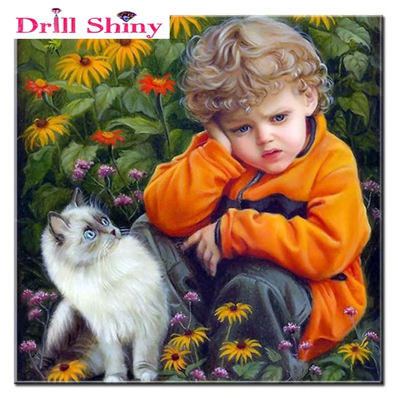 DIY 5d diamond painting cross stitch Home Decoration Full diamond embroidery mosaic boy and cat picture Crafts
DIY 5d diamond painting cross stitch Home Decoration Full diamond embroidery mosaic boy and cat picture Crafts