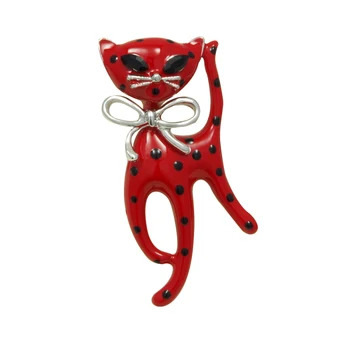 WXJCAN speckle and black cat brooch Lovely bowknot tie Metal enamel brooch pin pins and brooches Size 55mm*25mm
WXJCAN speckle and black cat brooch Lovely bowknot tie Metal enamel brooch pin pins and brooches Size 55mm*25mm