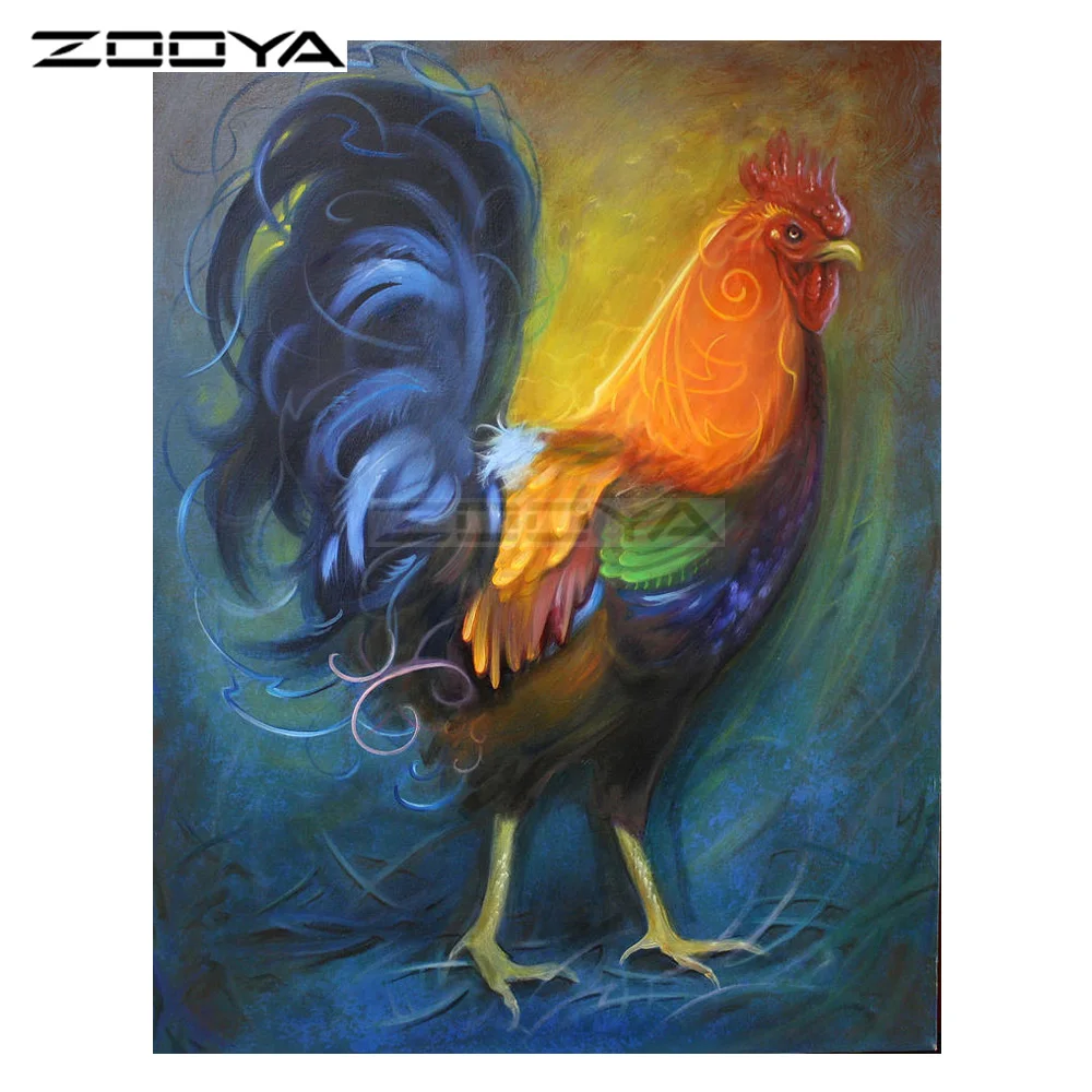 ZOOYA 5D DIY Алмазная картина петух красочное перо алмазная живопись вышивка