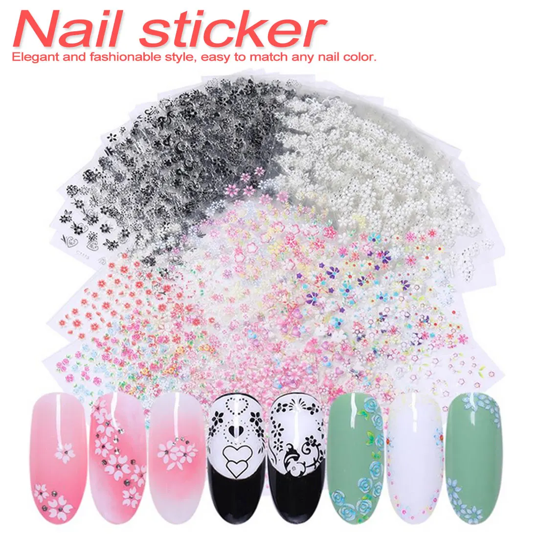 Flowers pattern 10Pcs Sheets 3D Design Self-adhesive Tip Transfer Nail Art Stickers applique accessories decoration
Flowers pattern 10Pcs Sheets 3D Design Self-adhesive Tip Transfer Nail Art Stickers applique accessories decoration