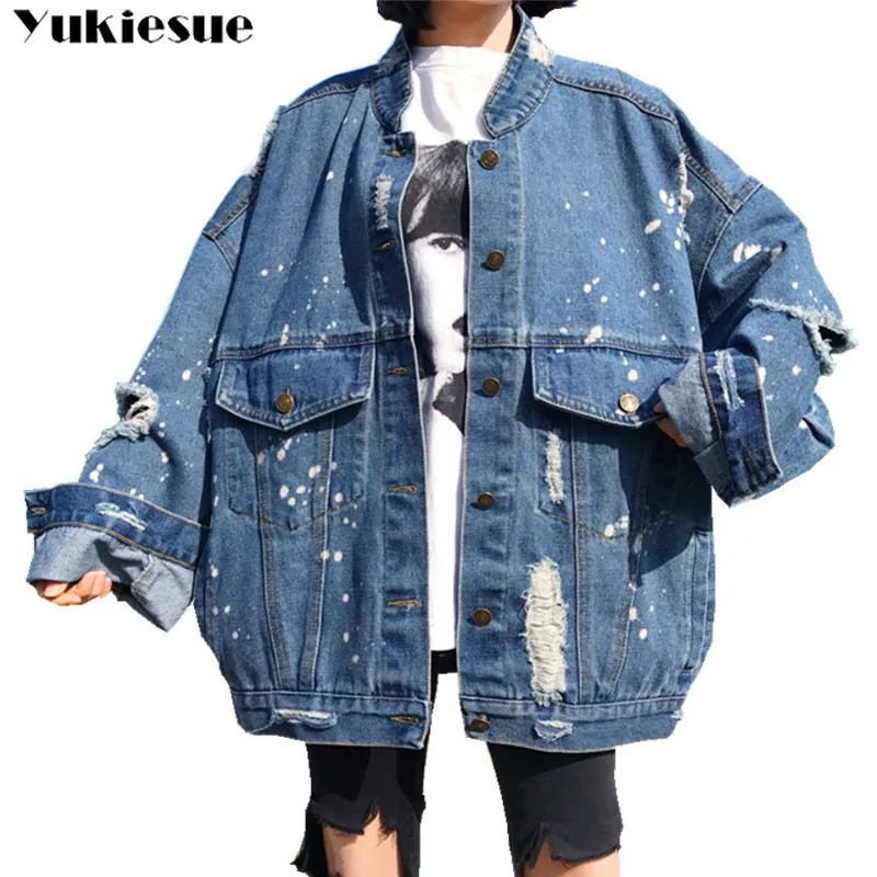 Women Slim hot fashion holes Denim Jacket Lady Elegant Vintage hip hop ripped Jackets Basic Coats Large size fringe denim jacket
Women Slim hot fashion holes Denim Jacket Lady Elegant Vintage hip hop ripped Jackets Basic Coats Large size fringe denim jacket