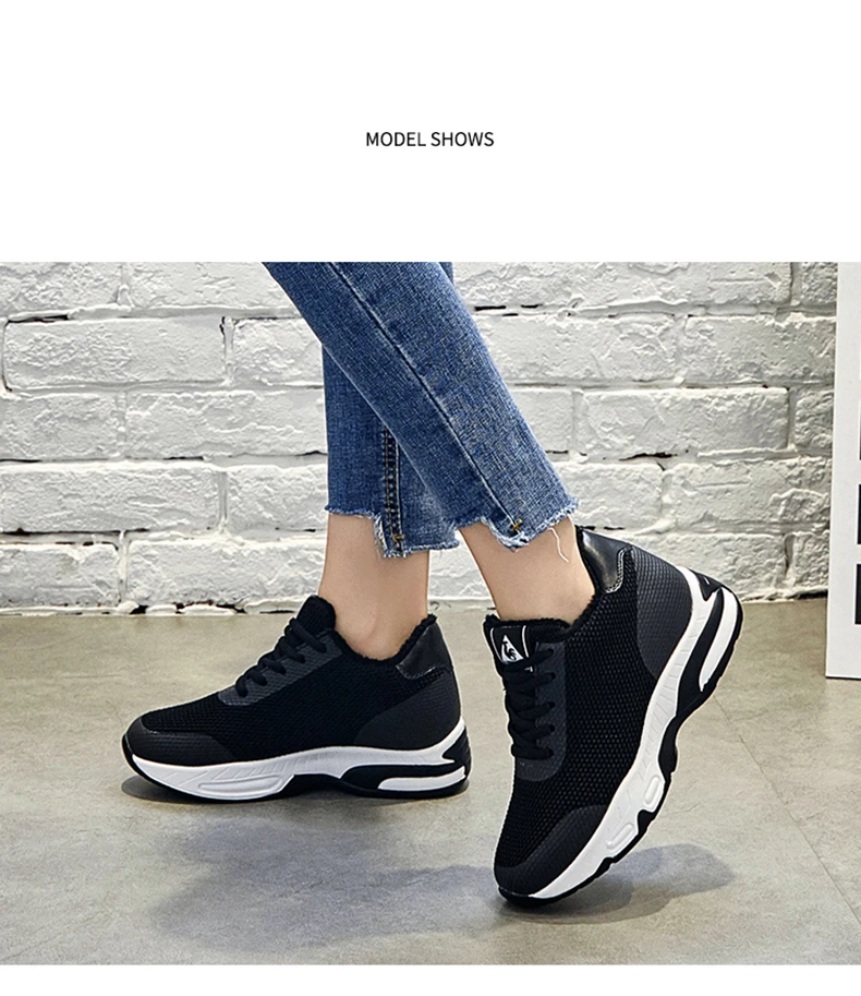 Women Winter Fashion Sneakers Height Increased Casual Shoes Lace Up Wedges Sneaker Shoes Woman Platform Sneakers Tenis XZ96 (3)