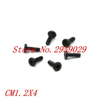 500pcs m1.2*4 m1.2 CM Thin flat head philips machine screw mobile screw steel black zinc plated