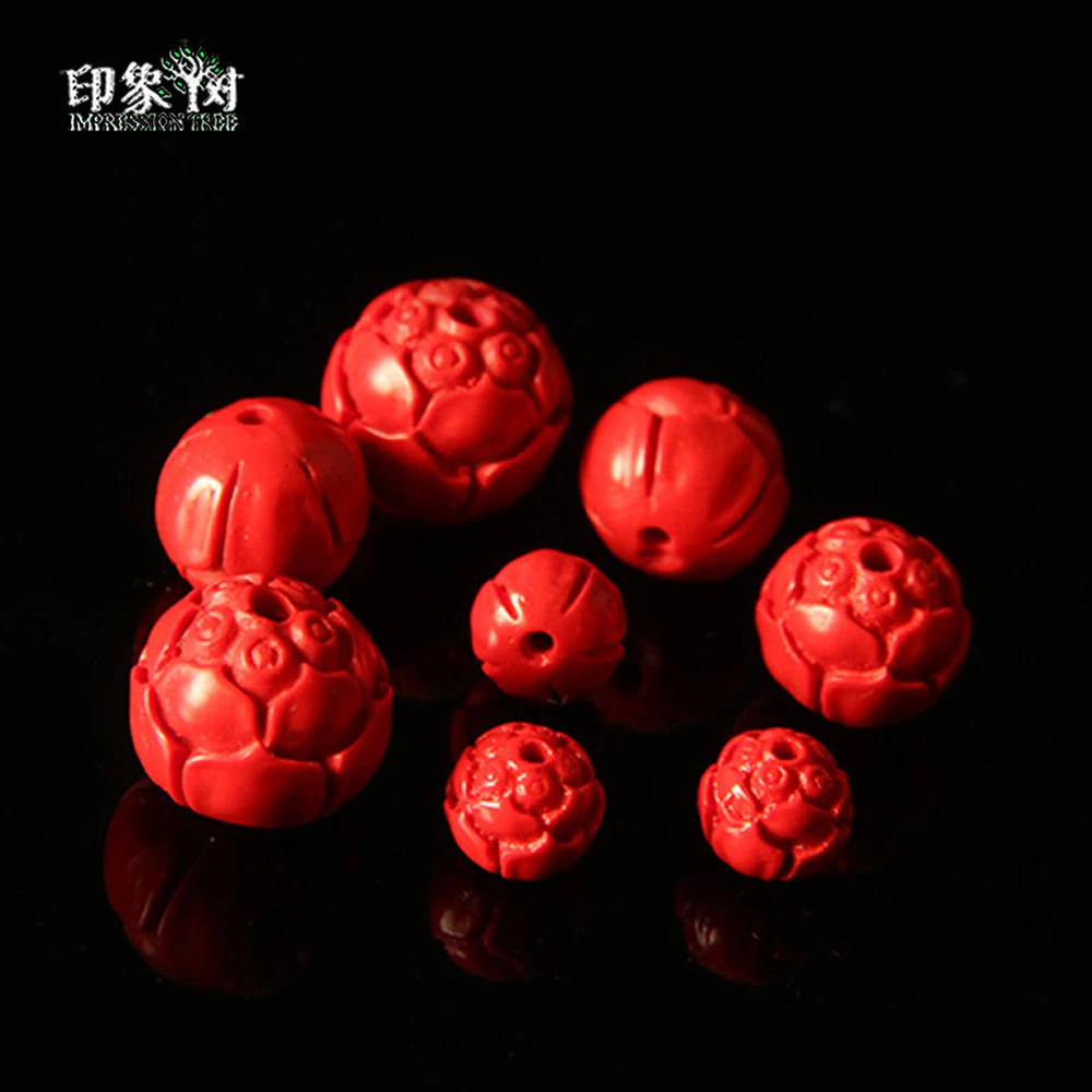 10pcs/Lot 8/10/12/14mm Handmade Lotus Carving Cinnabar Beads For DIY Bracelet Necklace Jewelry Making 612
10pcs/Lot 8/10/12/14mm Handmade Lotus Carving Cinnabar Beads For DIY Bracelet Necklace Jewelry Making 612