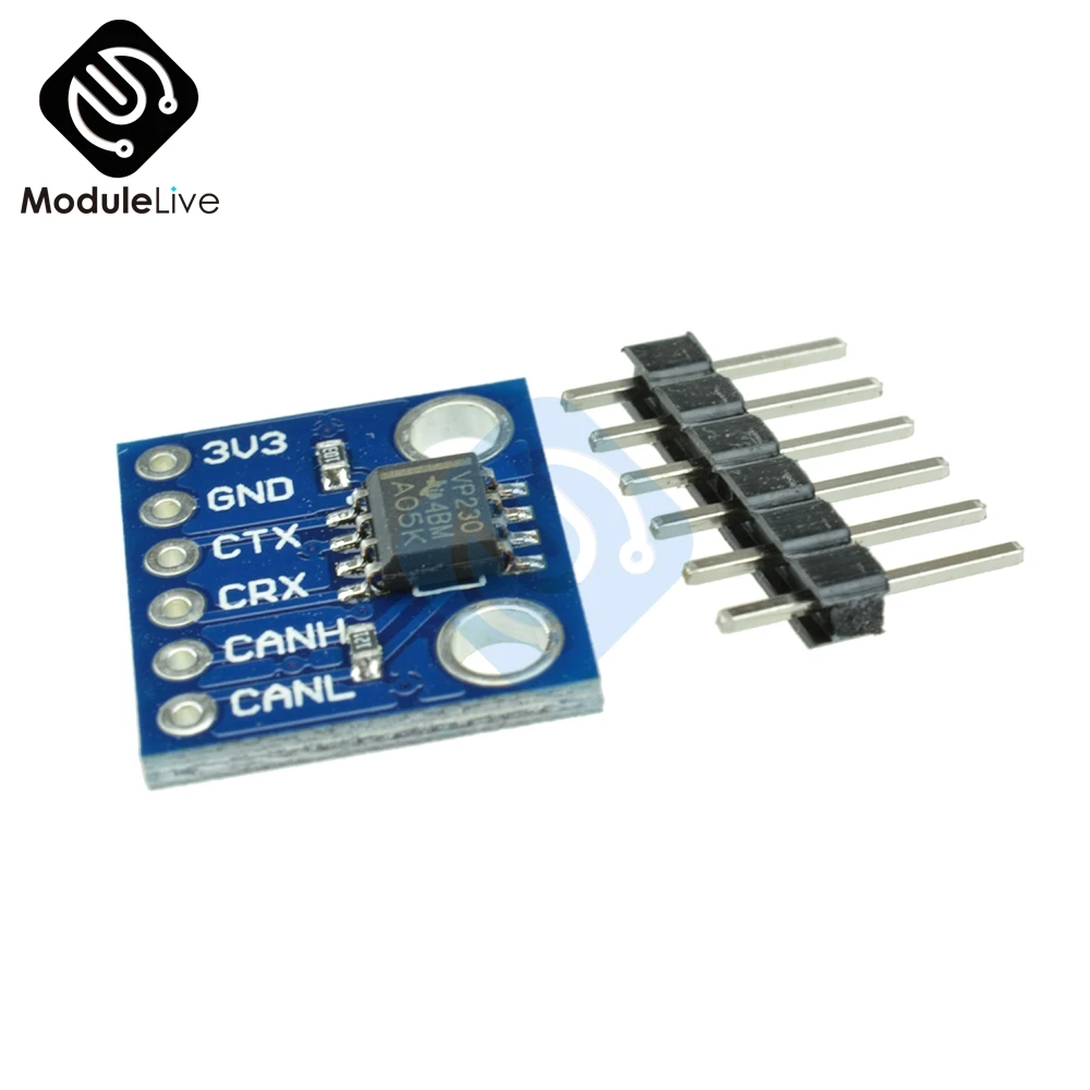 SN65HVD230 CAN Bus Transceiver Communication Module Thermal Protection Slope Control for Arduino Controller Control Board
SN65HVD230 CAN Bus Transceiver Communication Module Thermal Protection Slope Control for Arduino Controller Control Board