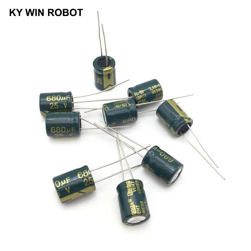 10 pcs Aluminum electrolytic capacitor 680 uF 25 V 10 * 13 mm frekuensi tinggi Radial Electrolytic kapasitor
10 pcs Aluminum electrolytic capacitor 680 uF 25 V 10 * 13 mm frekuensi tinggi Radial Electrolytic kapasitor