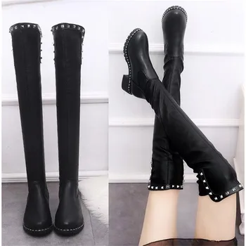 Sexy Autumn Women's high-quality shoes elastic material platform women's boots 2019 new knee boots high boots with height
Sexy Autumn Women's high-quality shoes elastic material platform women's boots 2019 new knee boots high boots with height