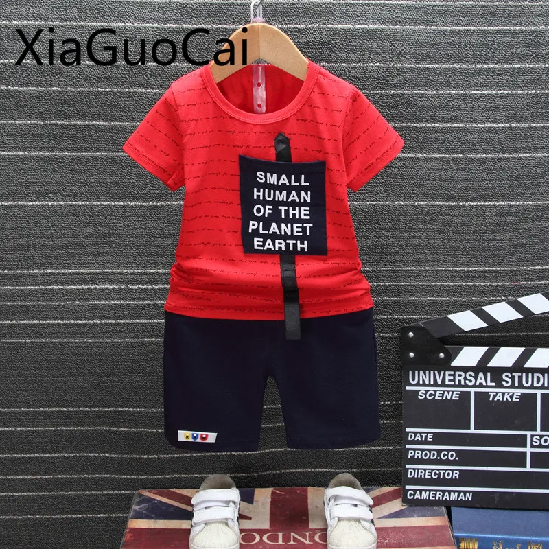 Newest Summer T-shirts Red Children's Sets 0-4 Years Old Baby Two-dimensional Two-piece | Детская одежда и обувь