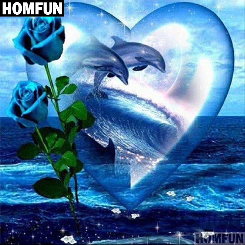 HOMFUN Full Square/Round Drill 5D DIY Diamond Painting "Dolphin rose" 3D Embroidery Cross Stitch 5D Home Decor Gift A00596
HOMFUN Full Square/Round Drill 5D DIY Diamond Painting "Dolphin rose" 3D Embroidery Cross Stitch 5D Home Decor Gift A00596