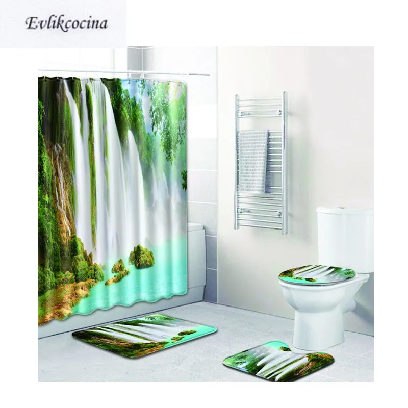 Free Shipping 4Pcs Waterfall Blue Lake Banyo Bath Mats Set Anti Slip Bathroom Tapete Banheiro Washable Toilet Rugs Alfombra Bano
Free Shipping 4Pcs Waterfall Blue Lake Banyo Bath Mats Set Anti Slip Bathroom Tapete Banheiro Washable Toilet Rugs Alfombra Bano