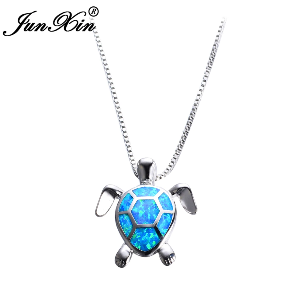 JUNXIN Women Blue Opal Turtles Necklace New Fashion Animal Wedding Jewelry 925 Sterling Silver Filled Necklaces Pendants Gift
JUNXIN Women Blue Opal Turtles Necklace New Fashion Animal Wedding Jewelry 925 Sterling Silver Filled Necklaces Pendants Gift