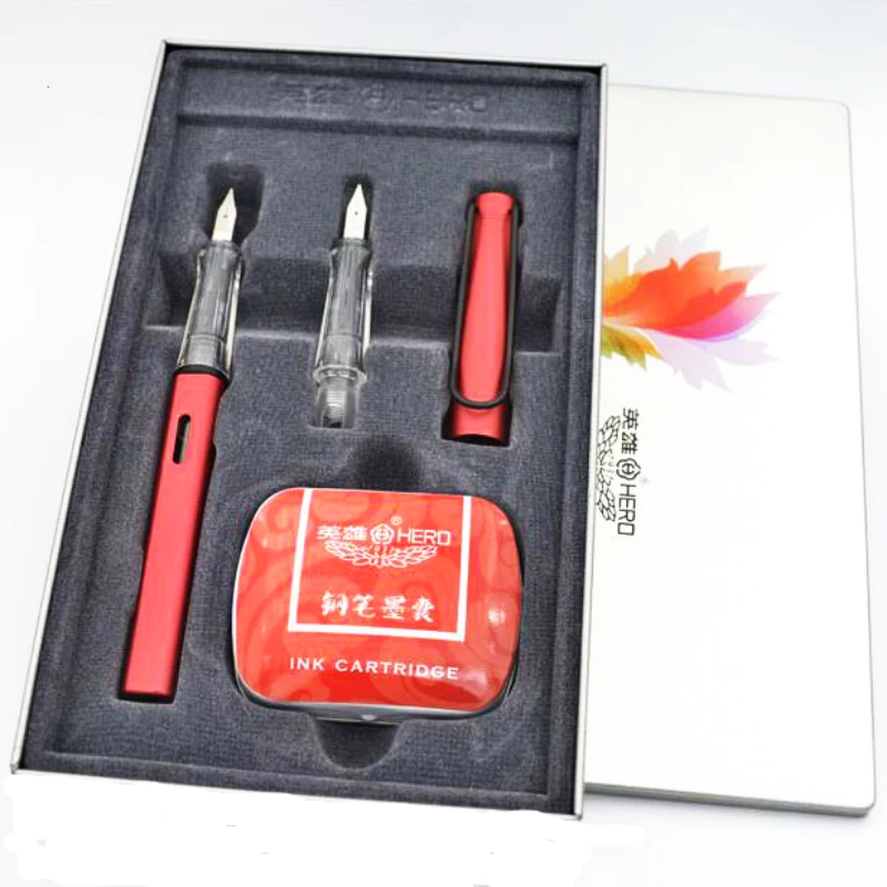 High Quality HERO Fountain Pen 0.38mm+0.5mm Nip Calligraphy Correct Writing Posture Luxury Ink Pen Gift Set Escolar Etui Office
High Quality HERO Fountain Pen 0.38mm+0.5mm Nip Calligraphy Correct Writing Posture Luxury Ink Pen Gift Set Escolar Etui Office