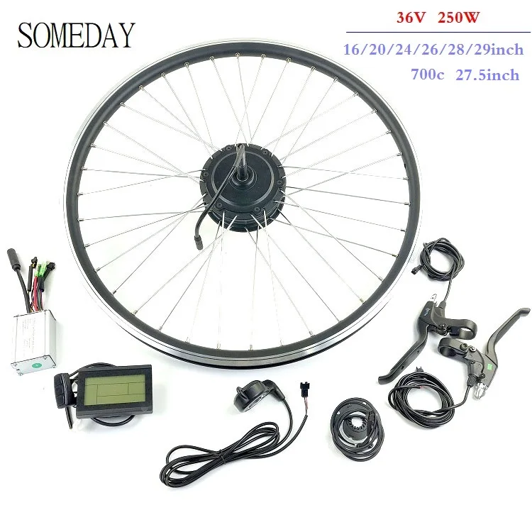 

SOMEDAY Electric Bicycle Conversion Kit 36V 250W Rear Rotate Brushless Gear Hub Motor Wheel with LCD3 Ebike Kits