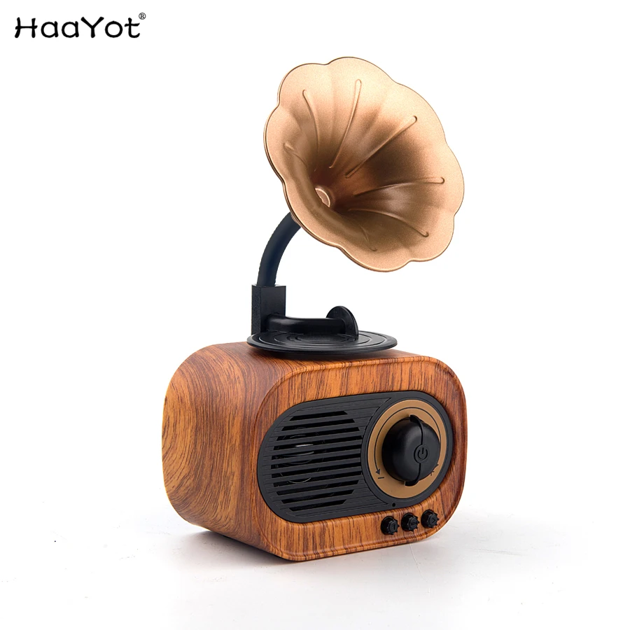 HAAYOT Retro Trumpet Style Wireless Bluetooth Speaker Subwoofer Mini Portable Handsfree MP3 Player for Iphone Samsung Phones
HAAYOT Retro Trumpet Style Wireless Bluetooth Speaker Subwoofer Mini Portable Handsfree MP3 Player for Iphone Samsung Phones