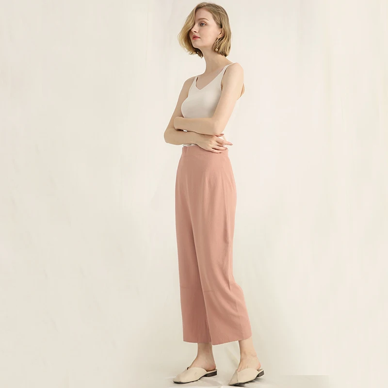 Ou Mo brand 2019 new Solid color Blocked Wide Leg Pants Women High Waist Pants Ice silk Elastic Casual Female Long Trousers
Ou Mo brand 2019 new Solid color Blocked Wide Leg Pants Women High Waist Pants Ice silk Elastic Casual Female Long Trousers