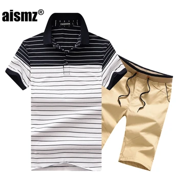 Aismz Summer Male Short Sets Casual Tracksuit Men Moletom Masculino Suit Striped Polo Shirt+Shorts 2 Piece Sets Men's Sportswear
Aismz Summer Male Short Sets Casual Tracksuit Men Moletom Masculino Suit Striped Polo Shirt+Shorts 2 Piece Sets Men's Sportswear