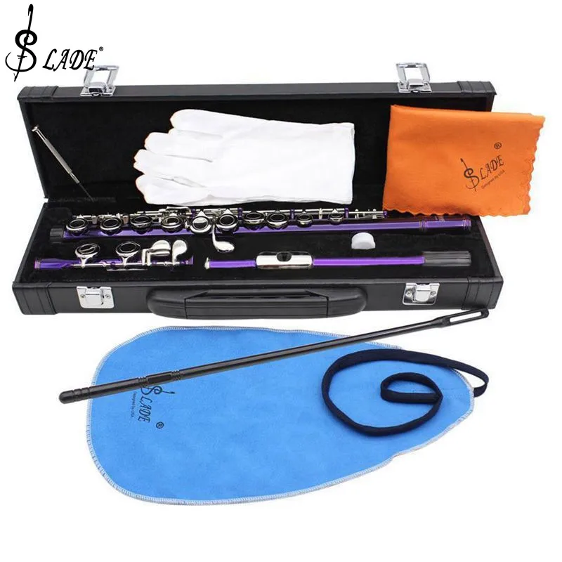 SLADE Western Concert Flute Cupronickel Silver 16 Holes C Key with Cleaning Cloth Stick Gloves Padded Case
SLADE Western Concert Flute Cupronickel Silver 16 Holes C Key with Cleaning Cloth Stick Gloves Padded Case
